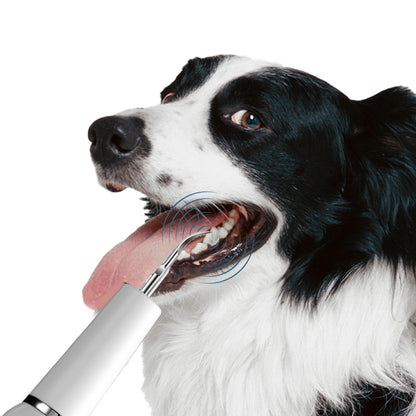 Ultrasonic Pet Tooth Cleaning Device White for Dogs and Cats