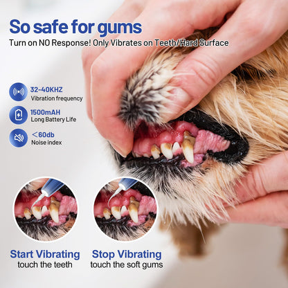 Ultrasonic Pet Tooth Cleaning Device White for Dogs and Cats