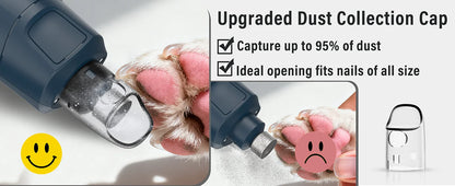 Electric Pet Nail Grinder 6 Speed with Dual LED Lights USB Rechargeable for Dogs and Cats