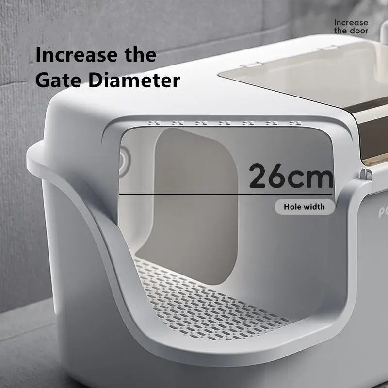 XL Enclosed Cat Litter Box Corridor Design with Detachable Cleaning Structure