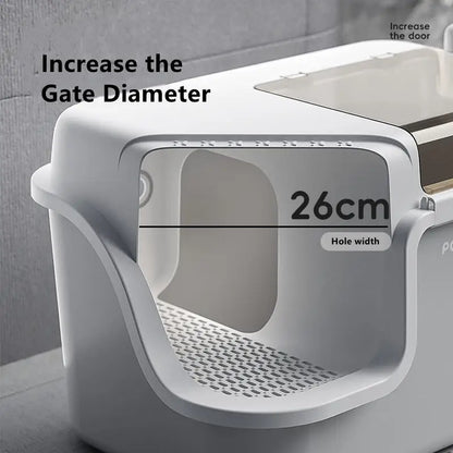 XL Enclosed Cat Litter Box Corridor Design with Detachable Cleaning Structure