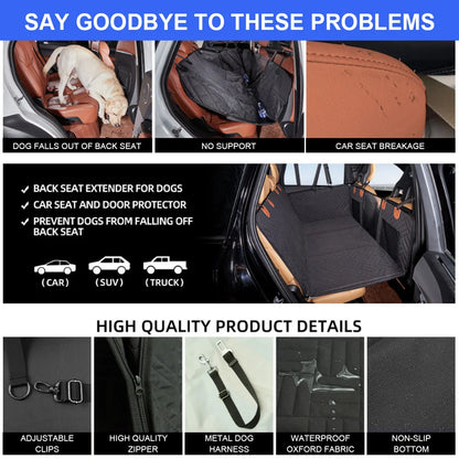 Dog Car Seat Cover Hard Bottom Waterproof Rear Seat Protector 133 x 160 cm