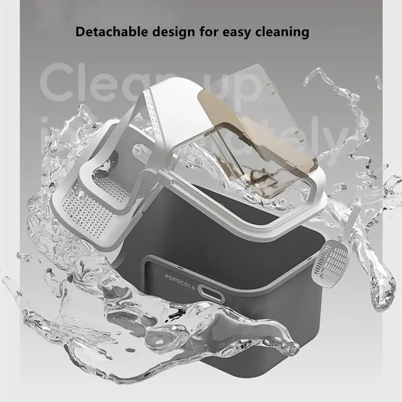 XL Enclosed Cat Litter Box Corridor Design with Detachable Cleaning Structure