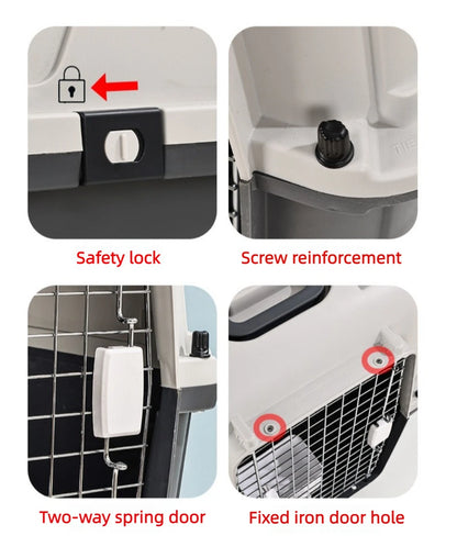 Large Pet Air Box Carrier with Wheels Portable Travel Carrier for Dogs and Cats