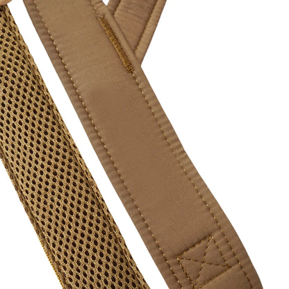 Dog Harness Adjustable Nylon with Handle and Two Leash Buckles XL Khaki