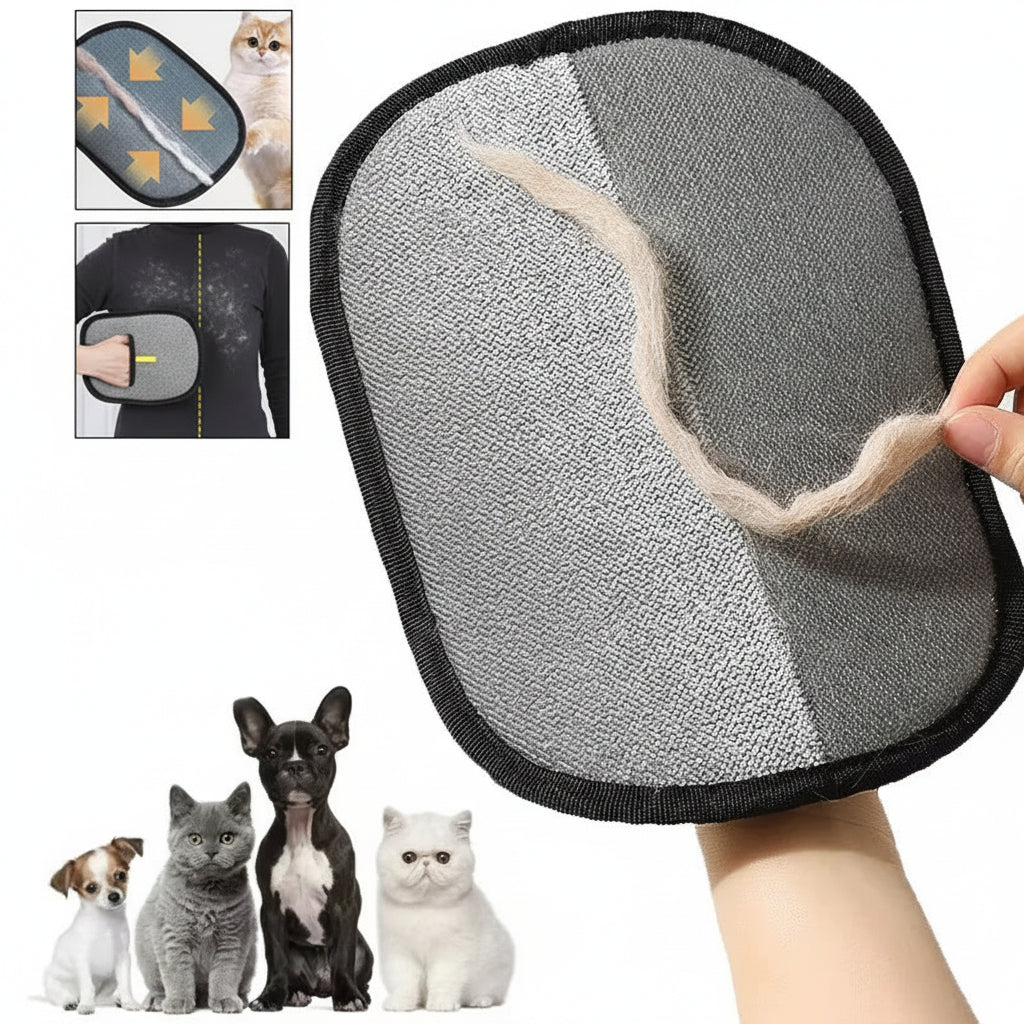Pet Hair Remover Glove Washable Plastic Hair Removal Mitt 20 x 15 cm