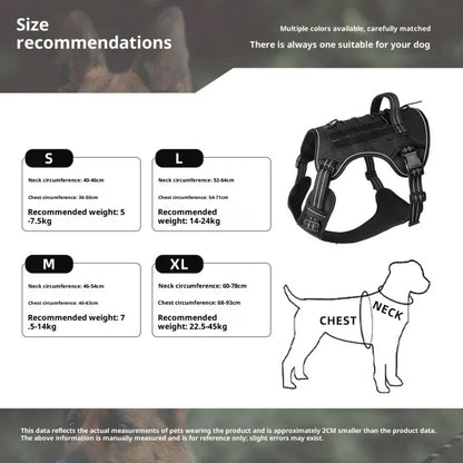Medium Dog Tactical Harness MOLLE Compatible Anti Pull Vest with Quick Release Buckles