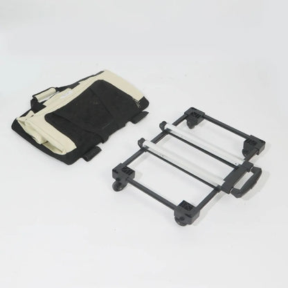 Foldable Double Decker Pet Trolley Carrier Rice Black for Cats and Dogs up to 20kg
