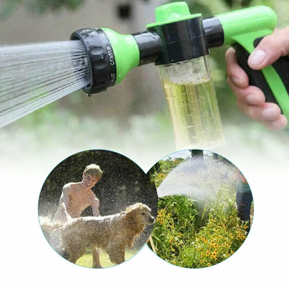 Pet Shower Sprayer Hose Nozzle 3 Spray Modes Green 4 Piece Connector Set