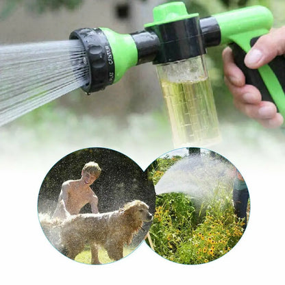 Pet Shower Sprayer Hose Nozzle 3 Spray Modes Green 4 Piece Connector Set