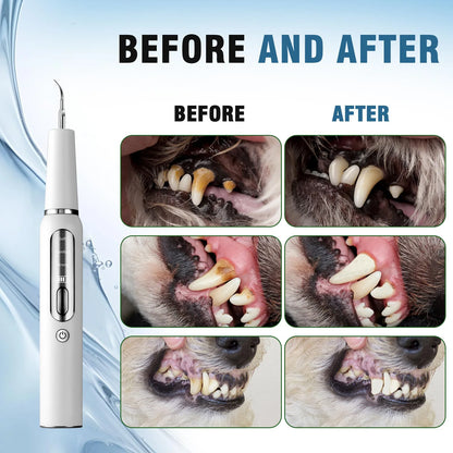 Ultrasonic Pet Tooth Cleaning Device White for Dogs and Cats