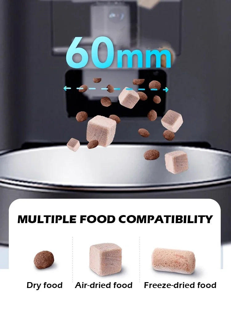 8L Smart Automatic Pet Feeder with HD Camera 5GHz WiFi Dual Stainless Steel Bowls Black