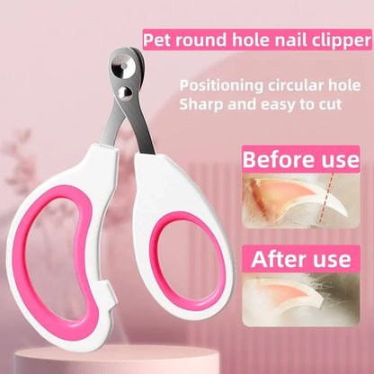 Cat Nail Clippers Stainless Steel Claw Trimmer Pink 29 g