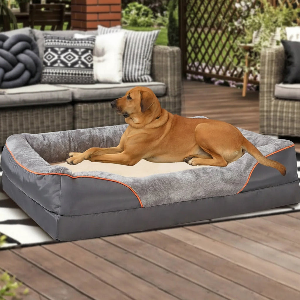 3XL Orthopedic Dog Bed Memory Foam Cushion with Removable Cover Grey