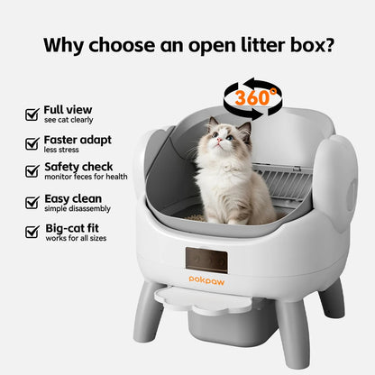 Automatic Smart Cat Litter Box 72 L with App Control Kitten Mode and 9 L Waste Bin