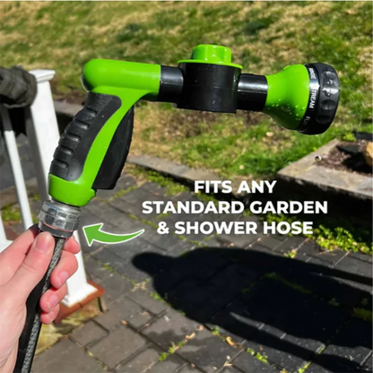 Pet Shower Sprayer Hose Nozzle 3 Spray Modes Green 4 Piece Connector Set