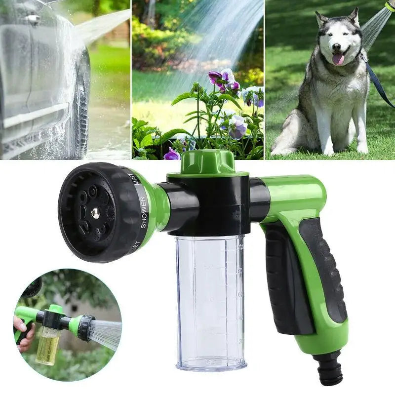 Pet Shower Sprayer Hose Nozzle 3 Spray Modes Green 4 Piece Connector Set