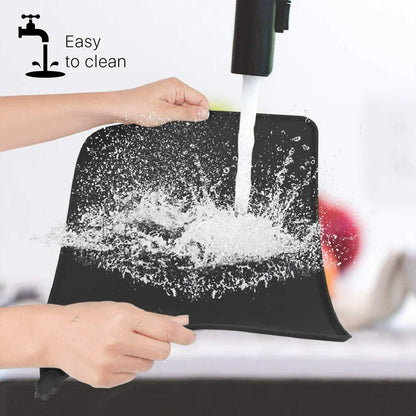 2PCS Silicone Pet Feeding Mat Waterproof Non-Slip Placemat 48 x 30 cm Black