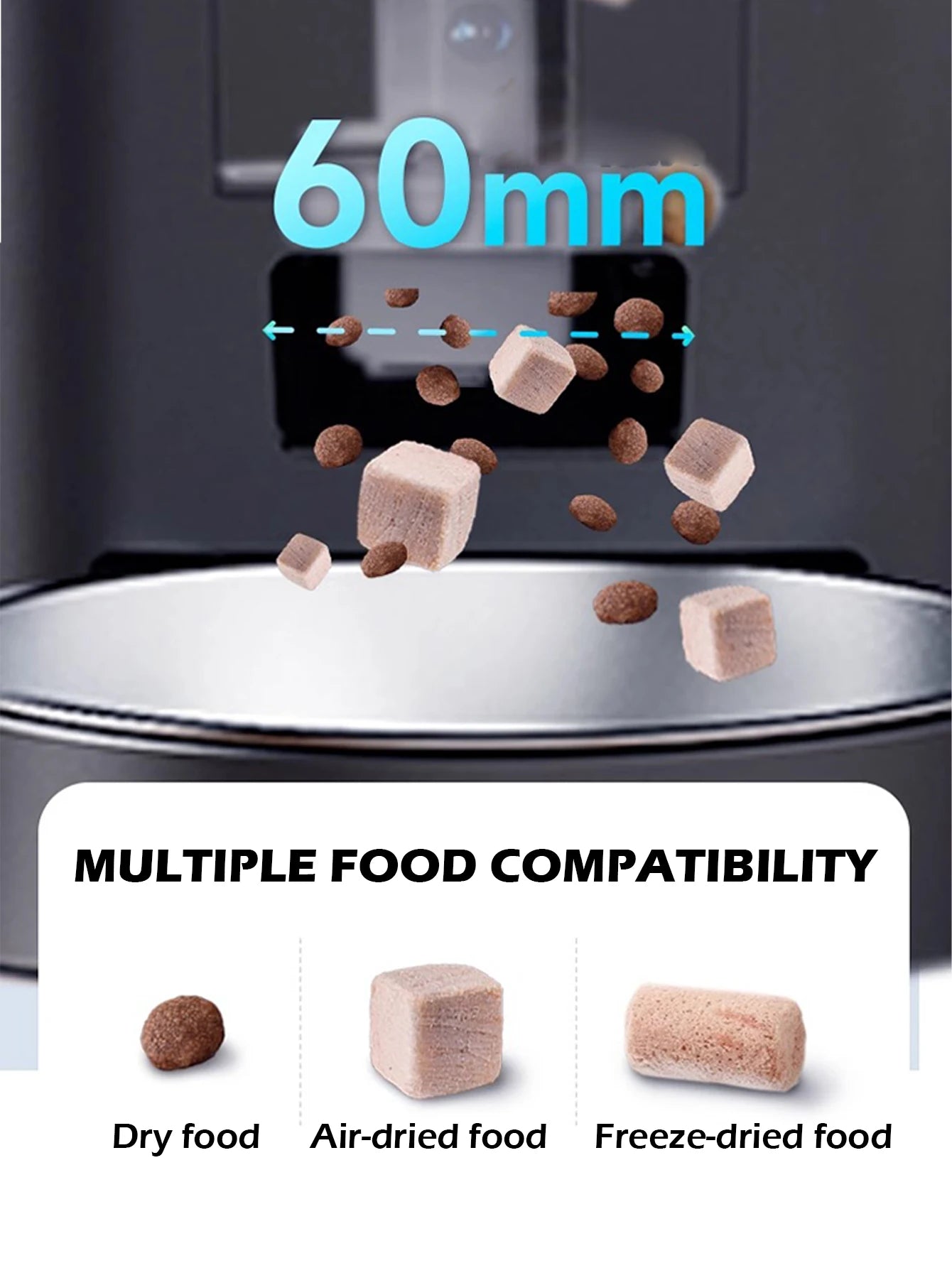 8L Smart Automatic Pet Feeder with HD Camera 5GHz WiFi Dual Stainless Steel Bowls Black