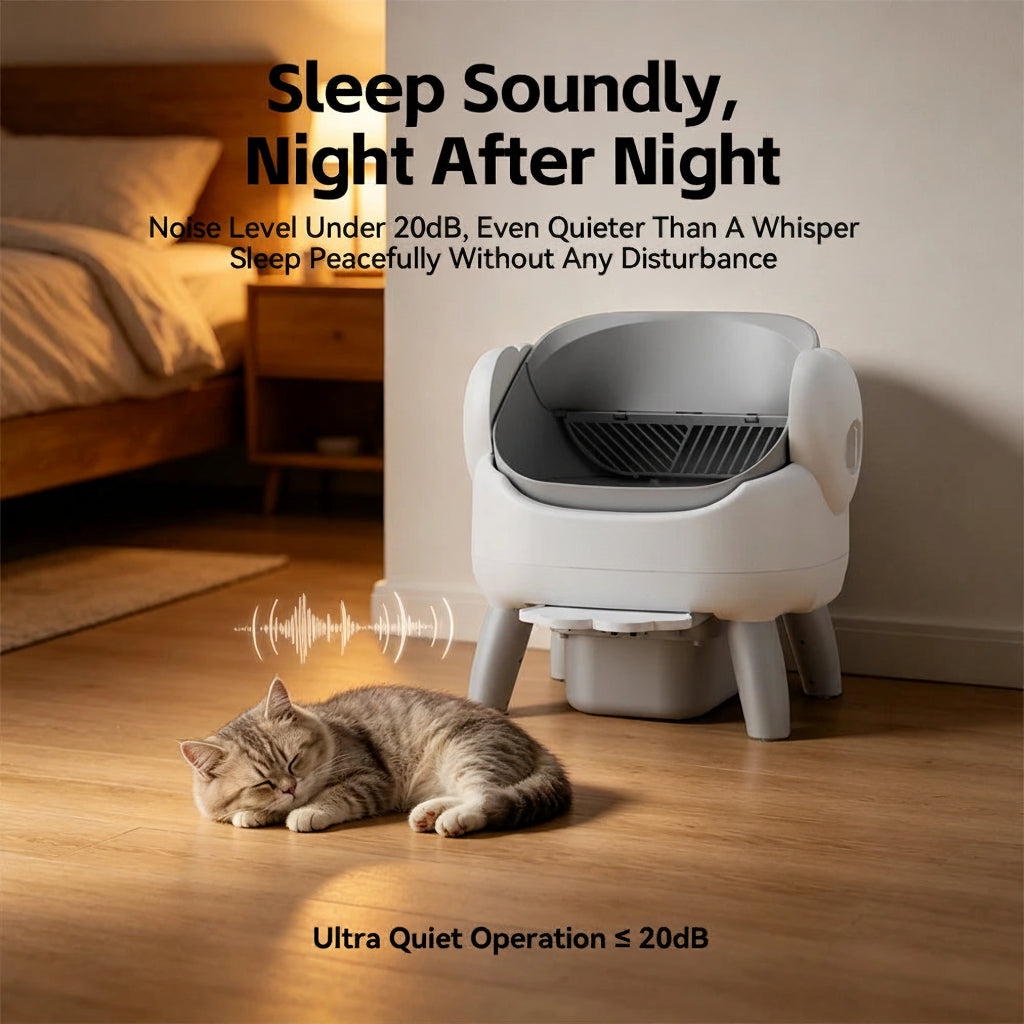 Automatic Smart Cat Litter Box 72 L with App Control Kitten Mode and 9 L Waste Bin