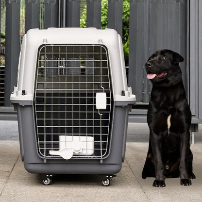 Large Pet Air Box Carrier with Wheels Portable Travel Carrier for Dogs and Cats