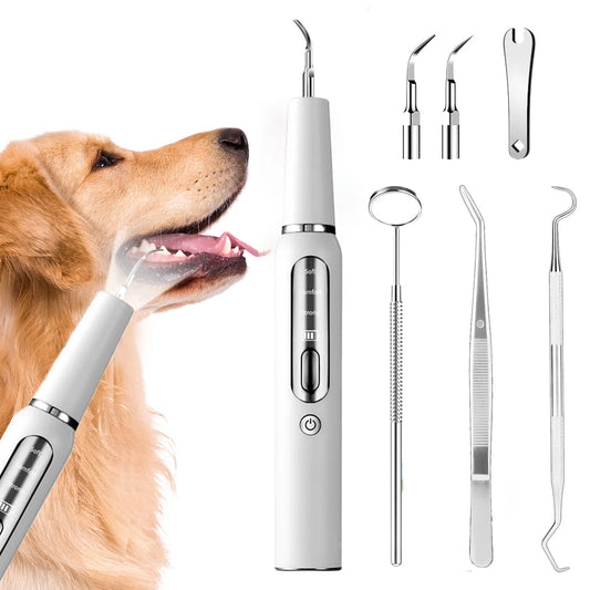 Ultrasonic Pet Tooth Cleaning Device White for Dogs and Cats