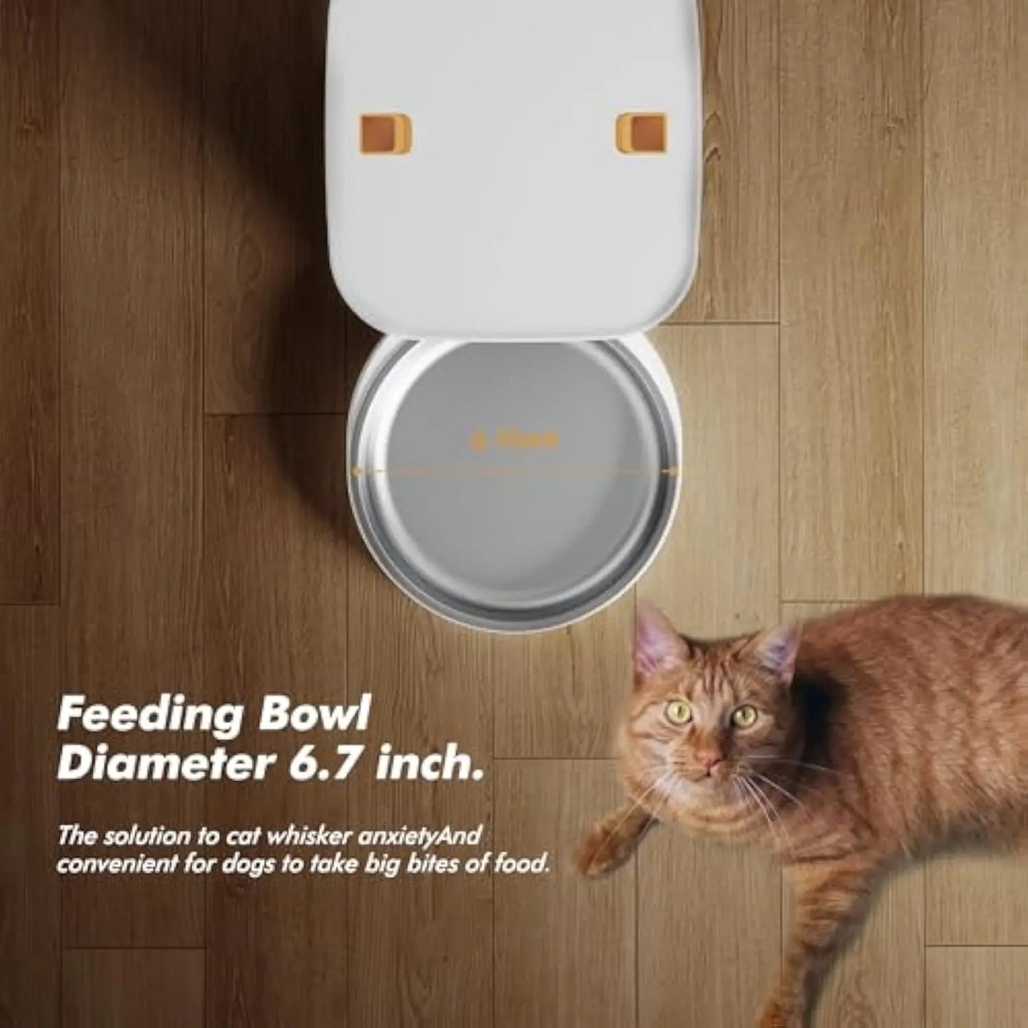 8L Smart Automatic Pet Feeder with HD Camera 5GHz WiFi Dual Stainless Steel Bowls Black