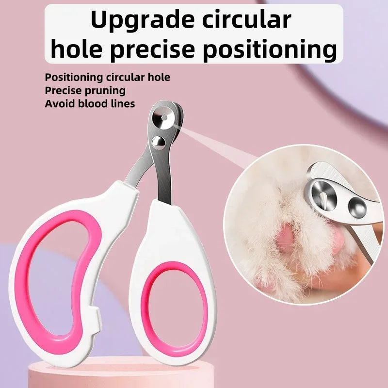 Cat Nail Clippers Stainless Steel Claw Trimmer Pink 29 g