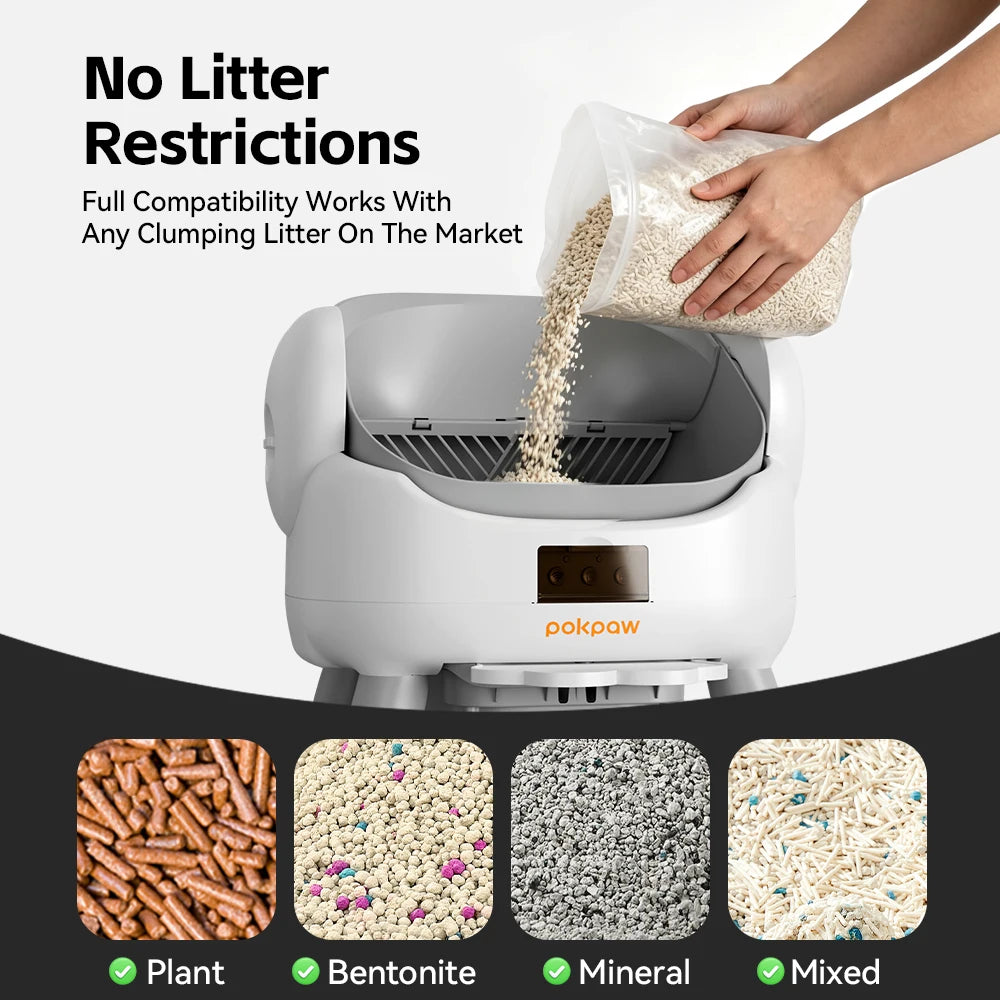 Automatic Smart Cat Litter Box 72 L with App Control Kitten Mode and 9 L Waste Bin