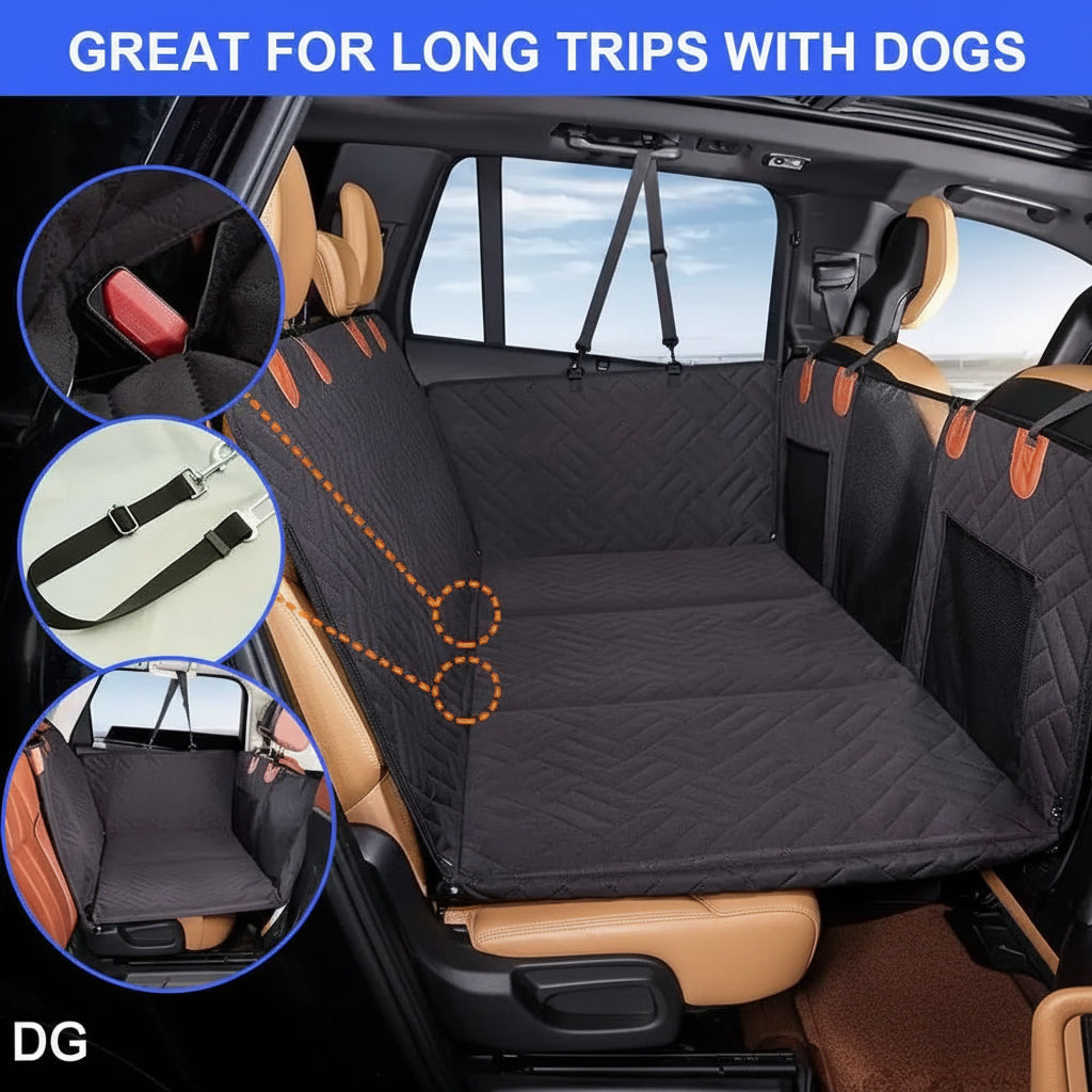 Dog Car Seat Cover Hard Bottom Waterproof Rear Seat Protector 133 x 160 cm