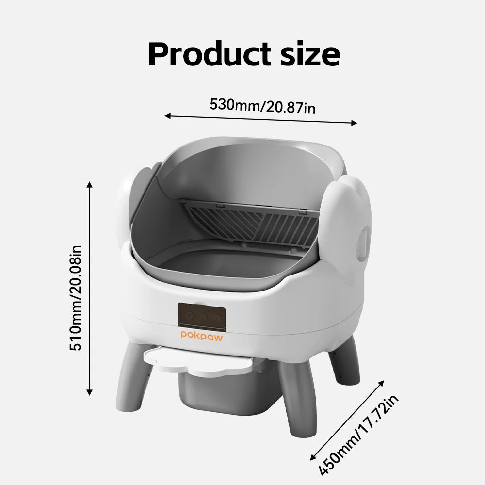 Automatic Smart Cat Litter Box 72 L with App Control Kitten Mode and 9 L Waste Bin