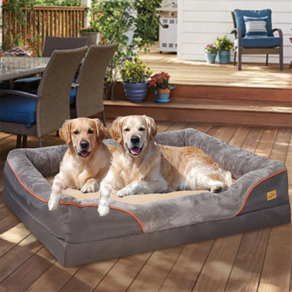 3XL Orthopedic Dog Bed Memory Foam Cushion with Removable Cover Grey