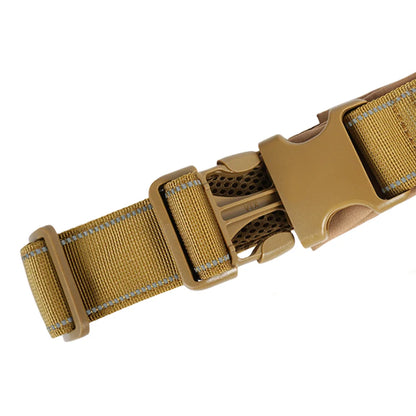 Dog Harness Adjustable Nylon with Handle and Two Leash Buckles XL Khaki