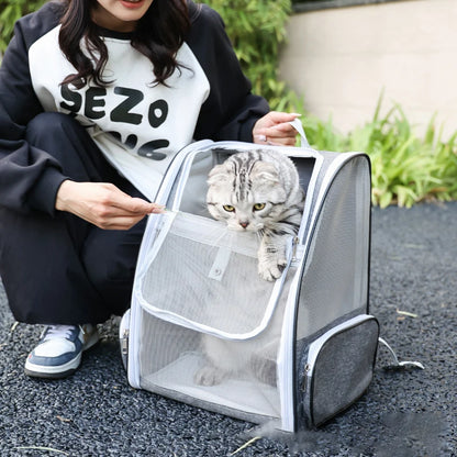 Pet Carrier Backpack for Cats and Small Dogs 32 x 28 x 41 cm Up to 6 kg Black