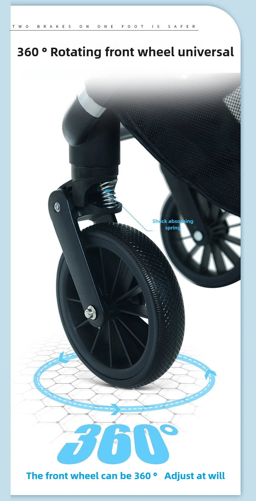 Foldable Pet Stroller Gray Detachable Carrier for Cats and Dogs
