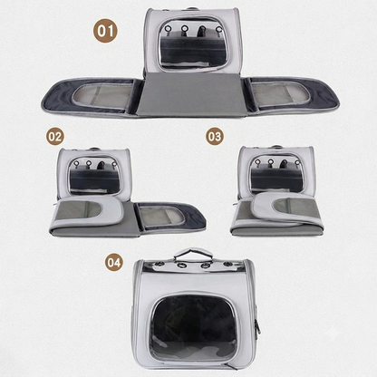 Pet Travel Backpack Carrier Foldable with Mesh Panels 41 × 28.5 × 35 cm for Pets within 7.5 kg