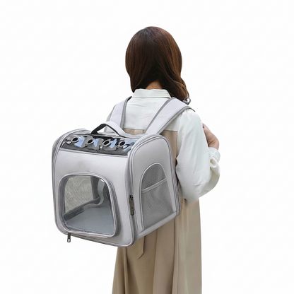 Pet Travel Backpack Carrier Foldable with Mesh Panels 41 × 28.5 × 35 cm for Pets within 7.5 kg