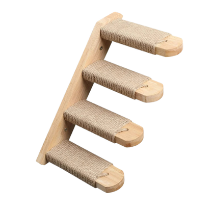 Wall Mounted Cat Climbing Stair Wooden Step with Sisal Rope 40 cm 1 piece
