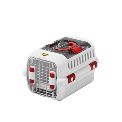 Cat Carrier Small Plastic Travel Carrier with Sliding Door and Top Skylight 49 × 32 × 30 cm