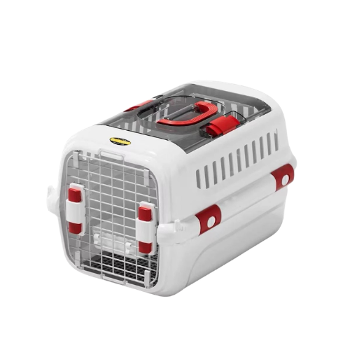 Cat Carrier Large Plastic Travel Carrier with Sliding Door and Top Skylight 56 × 36 × 34 cm
