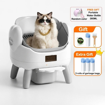 Automatic Smart Cat Litter Box 72 L with App Control Kitten Mode and 9 L Waste Bin