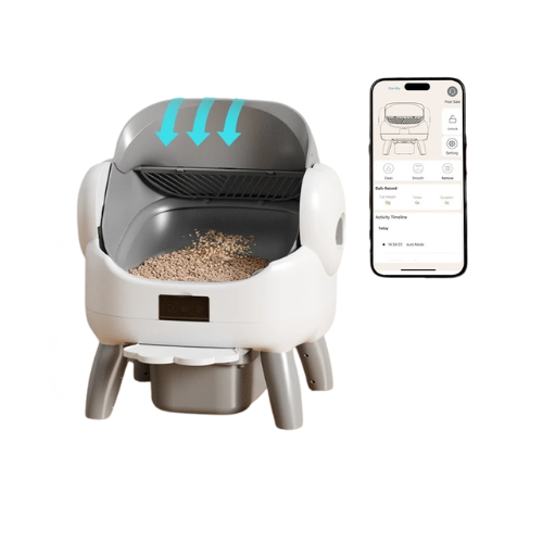 Automatic Smart Cat Litter Box 72 L with App Control Kitten Mode and 9 L Waste Bin